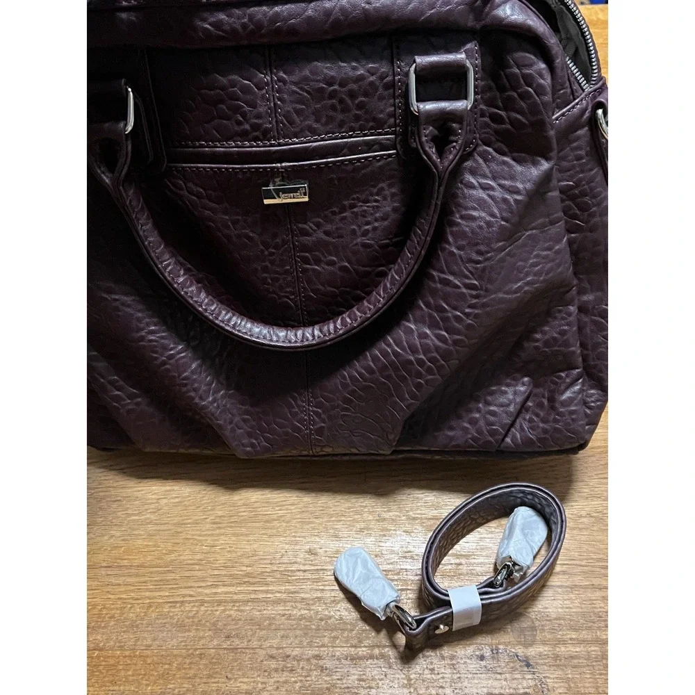 31 Thirty One ~Purse Couture Street Jewell Vintage Pebble Deep Plum Shoulder Bag